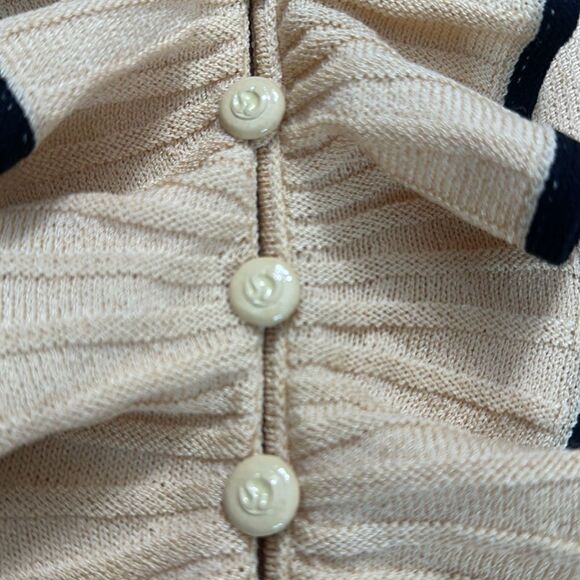 St. John Cream Cardigan with Black Trim - Picture 4 of 9